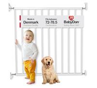 BabyDan No Trip, 72-78,5 cm, Basic Stair Gate/Barrière pour bébé/Barrière de sécurité, Métal, Blanc, Fabriqué au Danemark - (Pet Gate/Barrière pour chien)