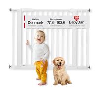 BabyDan - Perfect Close, Monté sur Pression Stair Gate, 77. 3-97. 1 Cm, Barrière pour Bébé-Barrière de Sécurité, Blanc, Fabriqué au Danemark, Barrière pour Animaux-Barrière pour Chien