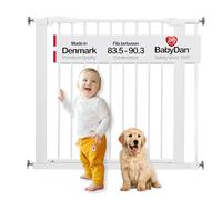 BabyDan Perfect Close, monté sur pression Stair Gate, 77,3-90,3 cm, barrière pour bébé/barrière de sécurité, blanc, fabriqué au Danemark - (barrière pour animaux/barrière pour chien)