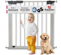 BabyDan Premier Barrière à Fixation par Pression pour Porte/Escalier, Argent/Noir, 73,5 - 79,6 cm