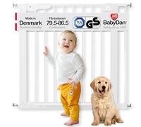 BabyDan Premier Barrière à Fixation par Pression pour Porte/Escalier, Blanc, 79,6 - 86,5 cm