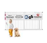 BabyDan Premier, Extra Large Monté sur Pression Stair Gate, 164,9-171,2 cm, Barrière pour Bébé/Barrière de Sécurité, Métal, Blanc, Fabriqué au Danemark - (Pet Gate/Barrière pour Chien)