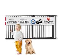 BabyDan Premier, Extra Large Monté sur Pression Stair Gate, 158,3-165 cm, Barrière pour bébé/Barrière de sécurité, Métal, Noir, Fabriqué au Danemark - (Pet Gate/Barrière pour chien)