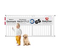 BabyDan Premier, Extra Large Monté sur Pression Stair Gate, 164,9-171,2 cm, Barrière pour Bébé/Barrière de Sécurité, Métal, Blanc, Fabriqué au Danemark - (Pet Gate/Barrière pour Chien)