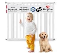 BabyDan Premier, Pressure Fit Stair Gate, 92.5-99.8 cm, Baby Gate/Safety Gate, Metal, White, Made in Denmark - (Pet Gate/Dog gate)