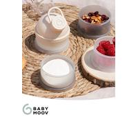 Babymoov Boites de Lait en Poudre Babydoses - Bec Verseur Ergonomique - 4 compartiments Empilables - Hermétiques - Fabriquées en France - Grande Contenance, Beige