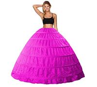 Babydress® Jupons Crinoline 6 Cerceau Mariage Jupon Hoopless Robe de Mariée Femme Jupes Sculptantes Wedding Petticoat Robe de Bal (6 Hoop, Rose)