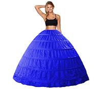 Babydress® Jupons Crinoline 6 Cerceau Mariage Jupon Mariée Hoopless Robe de Mariée Femme Jupes Sculptantes Wedding Petticoat Robe de Bal (6 Hoop, Bleu)