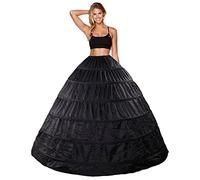 Babydress® Jupons Crinoline 6 Cerceau Mariage Jupon mariée Jupon Hoopless Robe de mariée Jupons Femme Jupes Sculptantes Wedding Petticoat Robe de Bal Jupon Jupes Femme Jupon (6 Hoop, Noir)