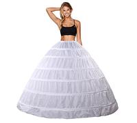 Babydress® Jupons Crinoline 6 Cerceau Mariage Mariée Hoopless Robe de Mariée Femme Jupes Sculptantes Wedding Petticoat Robe de Bal (6 Hoop, Blanc)