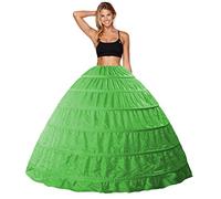 Babydress® Jupons Crinoline 6 Cerceau Mariage Mariée Hoopless Robe de Mariée Femme Jupes Sculptantes Wedding Petticoat Robe de Bal (6 Hoop, Vert)