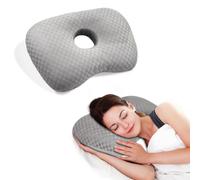 Babyezz Oreillers de piercing CNH avec un trou d'oreille - Soulage la douleur des oreilles pour les oreilles latérales et le soulagement de la douleur - Inflammation des oreilles - Gris