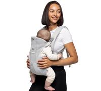 BABYGO® AirMesh™ Porte-bébé avec bavoir intégré | de 0 à 18 mois | Technologie AirMesh™ réglable, légère et respirante | Gris
