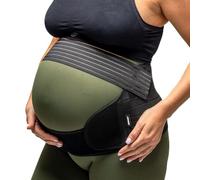BABYGO Ceinture de Grossesse pour Femme Enceinte, Maternité et Post Accouchement Bande De Ventre + Gratuite préparation à la Naissance Livre, Soutien Lombaire (Noir, XXL)