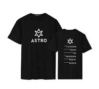 babyHealthy Astro Même Style T-Shirt Sanha Jinjin Moonbin Eunwoo MJ Rocky Tee Shirt, Femme Homme Jeunes/Ados, Noir, Medium