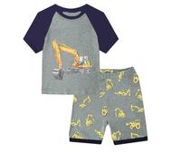Babylike Pyjama Été Garçon, Court de Dinosaure Lune Tracteur - Deux-pièces en Coton pour Garçons et Filles (2-11 Ans)