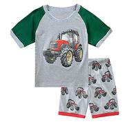 Babylike Pyjama Été Garçon, Court de Dinosaure Lune Tracteur, Deux-pièces, Graçons et Filles, 100% Coton (2-11 Ans)