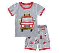 Babylike Pyjama ete Garcon, Pyjama Court de Dinosaure Lune Tracteur etc. Pyjama Deux-pièce, graçons et Filles, 100% de Coton (Groupe d’âge : 2-11 Ans)
