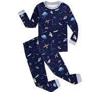 Babylike “ Vaisseau Spatial ”Pyjama Deux-pièce, graçons et Filles, 100% de Coton (Groupe d’âge : 2-10 Ans)(Étoile,10-11 Ans)