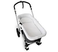 Couvre nacelle en Mousseline 100% Coton + Couvre-lit + Oreiller en Mousseline 100% Accessoires Set 3 pièces Fabriqué en Espagne. Hypoallergénique, Respirant, hyperdoux (Blanc)