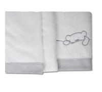 Babyline Sweet Bear Parure de lit d'hiver en Corail Extra Doux 50 x 80 cm Idéal pour l'hiver (Dessous + Drap + taie d'oreiller)