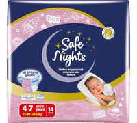 Babylino Safe Nights Girl, Culotte de Nuit Absorbante pour Fille 4-7 ans (17-30kg), 14 Culottes
