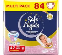Babylino Safe Nights Girl, Culotte de Nuit Absorbante pour Fille 4-7 ans (17-30kg), 84 Culottes