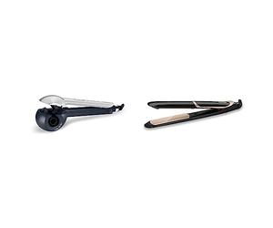 BaByliss Boucleur Automatique Curl Secret Optimum C1600E, Noir et Gris & Lisseur Super Smooth 235 avec Technologie Titanium-Céramique et Ionique avec mode protection de chaleur ST393E
