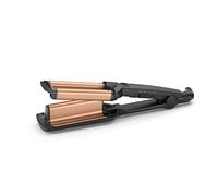 BaByliss Deep Waves - Vagues capillaires - Revêtement en céramique fin - 3 réglages de chaleur (160 °C - 200 °C) - Sans frisottis - Sirène et vagues de plage - Chauffage rapide - Noir et doré - 2447CU