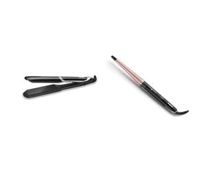 BaByliss Lisseur Sleek Control Wide avec plaques Tourmaline-Céramique et peigne amovible Noir/Argenté, 35mm & Boucleur Professionnel Conical Wand en Quartz - Céramique C454E Noir et Rose Gold 13-25 mm