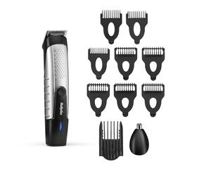 BaByliss Lithium Power Multi-Trimmer Kit de toilettage sans fil avec tondeuse à barbe, tondeuse à poils d'oreille et nez, étanche, cadeau pour homme, noir