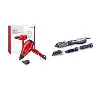 BaByliss Sèche-cheveux Pro Intense 2400 Moteur AC Fabriqué en Italie 6615E & AS121E - Brosse soufflante 1200W Multistyle 4-en-1 Ionique et accessoires pour le volume