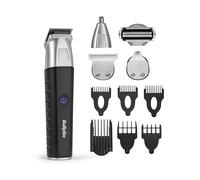 BaByliss Tondeuse Multi-usages Lithium Power 11-in-1 - Kit complet sans fil incluant une tondeuse barbe,cheveux et nez, oreilles et sourcils, Waterproof, Noir/Gris, MT812E