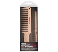 BaBylissPRO Barberology Comb Set - RoseFX Metal For Unisex 2 Pc Comb