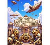 Babylon Steampunk Coloring Book: Intricate Line Art of Ancient Airships, Ziggurats, Gears, and Fantasy Cities for Adults and Teens