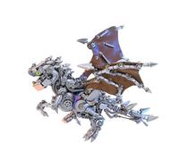 Babylong Mecha Dragon Puzzle 3D en métal pour adultes, kit de bricolage, 1450 pièces, modèle mécanique steampunk, décoration de bureau, cadeaux (avec ailes)