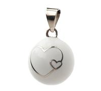 Babylonia Pendentif Bola avec cœur grand et petit Blanc BOLA 1 VK600