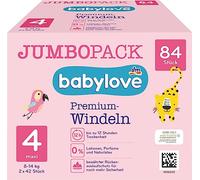 Babylove couches premium actif plus Taille 4 Maxi 7-18 kg, Jumbo Pack 2 x 42 pièces, 84 St