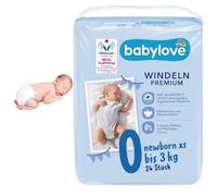 babylove Lot de 24 couches extra douces - Taille XS - Jusqu'à 3 kg