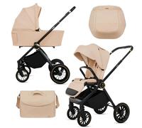 BabyLux® Poussette 2en1 Rosso, Pliable Set De Poussettes Combinées Légères Avec Nacelle, Siège Sport Buggy, Sac À Langer Et Autres Accessoires, 4 Positions De Couchage, 0-22kg (0-4 Ans), Protection UV