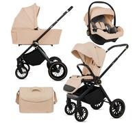 BabyLux® Poussette 3en1 Set Rosso, Pliable Léger Set De Poussettes Combinées In aignoire Pour Bébé, Buggy Siège Sport, Coque Pour Bébé I-Size et Plus D'accessoires, 4 Positions De Couchage, 0-22kg