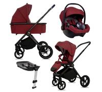 BabyLux® Poussette 4en1 BOLDO, Pliable Set De Poussettes Combinées Légères | Incl. Nacelle, Buggy De Voyage, Siège Enfant I-Size, Base Auto, 4 Positions De Couchage, 0-22kg, Protection UV 50+