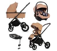 BabyLux® Poussette 4en1 BOLDO, Pliable Set De Poussettes Combinées Légères | Incl. Nacelle, Buggy De Voyage, Siège Enfant I-Size, Base Auto, 4 Positions De Couchage, 0-22kg, Protection UV 50+