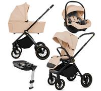BabyLux® Poussette 4en1 Set Rosso, Pliable Léger Set De Poussette Combinée Incl. Nacelle, Buggy De Voyage, Siège Enfant I-Size, Base Auto, 4 Positions De Couchage, 0-22kg, Protection UV 50+