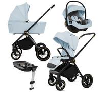 BabyLux® Poussette 4en1 Set Rosso, Pliable Léger Set De Poussette Combinée Incl. Nacelle, Buggy De Voyage, Siège Enfant I-Size, Base Auto, 4 Positions De Couchage, 0-22kg, Protection UV 50+