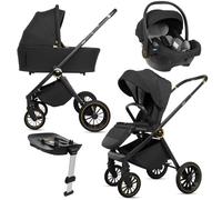 BabyLux® Poussette 4en1 Set Rosso, Pliable Léger Set De Poussette Combinée Incl. Nacelle, Buggy De Voyage, Siège Enfant I-Size, Base Auto, 4 Positions De Couchage, 0-22kg, Protection UV 50+