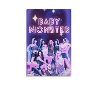 BabyMonster - Impression sur toile avec signée et signée - Couverture de l'album - Décoration murale pour fille et garçon - 60 x 90 cm - Sans cadre