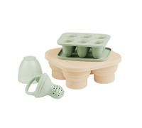 Babymoov Set 2 bacs glaçon bébé + 1 grignoteuse – Silicone premium avec couvercle