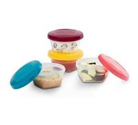 Babymoov 4 Pots de conservation Bébé 120 ml - Made in France - Hermétiques - Sans BPA Blanc G