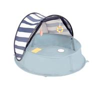 Babymoov Aquani Marinière, 3 en 1 Aire de Jeux, Lit d'appoint et Piscine, Anti-UV FPS 50+, Moustiquaire et Auvent rabattable intégrés, Dès la naissance